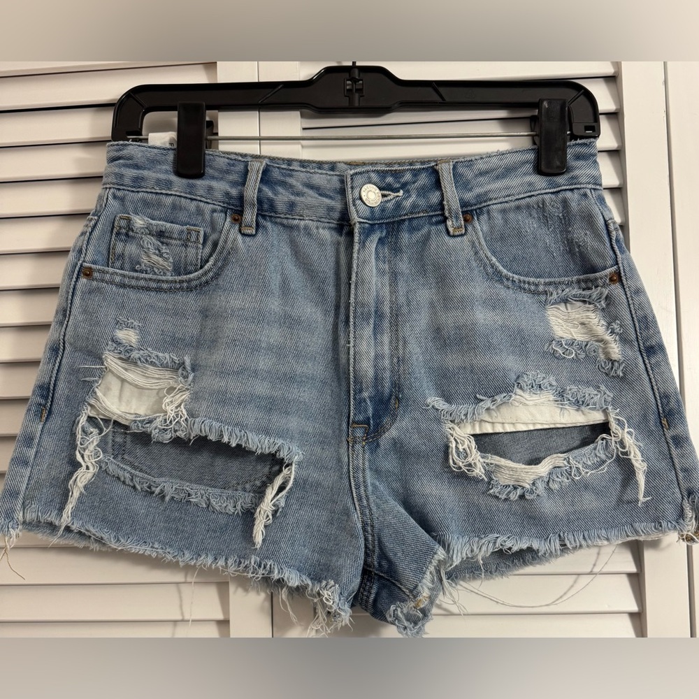PacSun Light Blue Distressed Jean Shorts